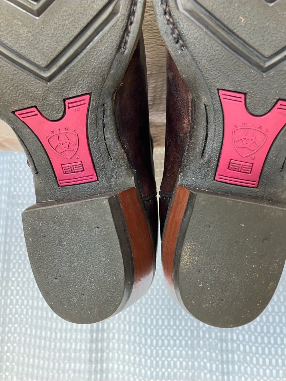 Ariat Crossfire Brown Pink Leather Square Toe Western Cowboy Boots Women's 10B - Picture 8 of 14